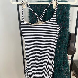 lululemon athletica Black and White Striped Tank Top